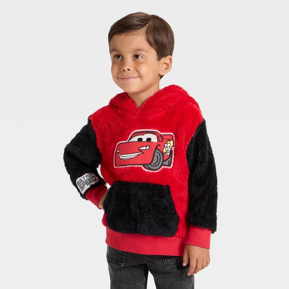Disney Cars Lightning McQueen Hooded Sweatshirt Red 4T boys