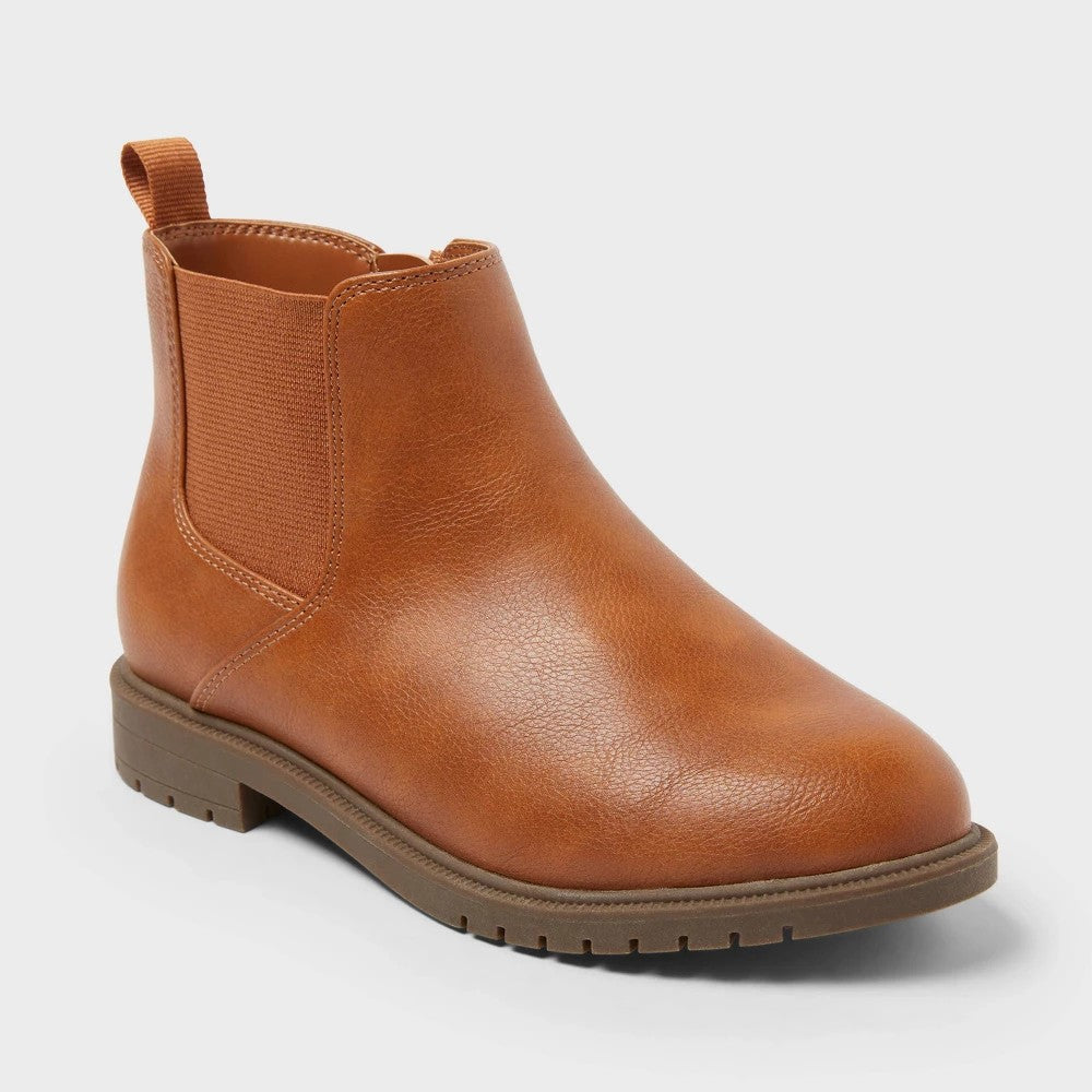 Cat & Jack girl Chelsea Ankle Boots Cognac Size 5