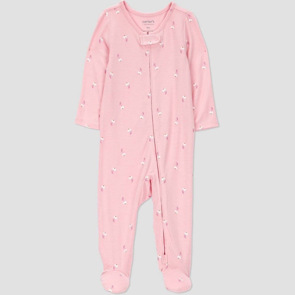 Carter's Baby Girls' Floral Sleep N' Play Pink 9M