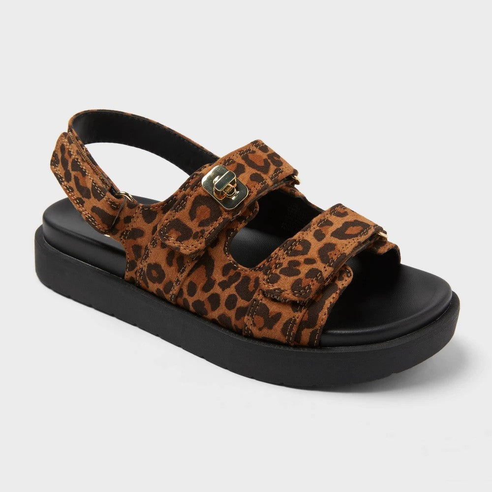 Art Class girl Verity Platform Sandals Size 1 Leopard Spot