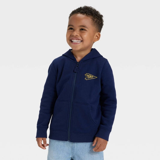 Cat & Jack Toddler Boys' Navy Fleece Zip-up Hoodie 5T