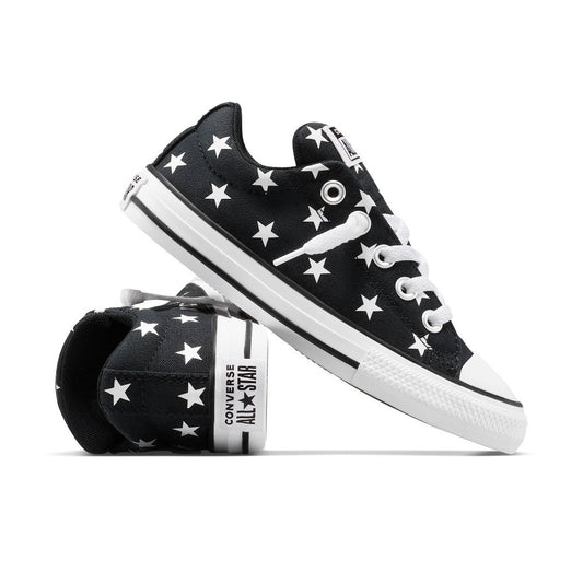 Converse Kids' Street Ox Low Top Sneakers - Black Stars 3 - Girl