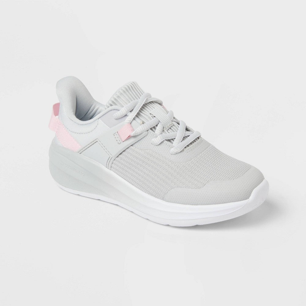 All In Motion Girls Ira Lace-up Machine Washable Performance Sneakers Gray 1