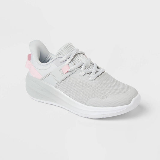 All In Motion Girls Ira Lace-up Machine Washable Performance Sneakers Gray 1