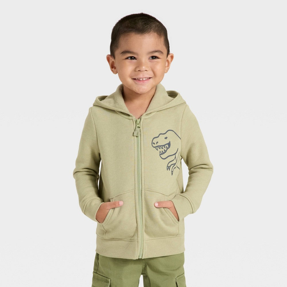 Cat & Jack Toddler Boys' Fleece Zip-Up Hoodie 4T Olive