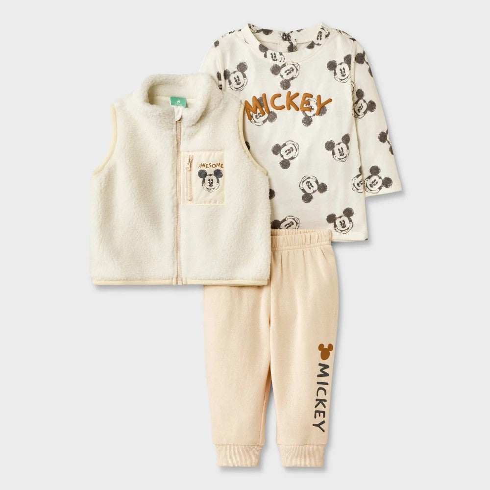 Disney Mickey Mouse Boys  3pc Outfit Set Size  0-3M