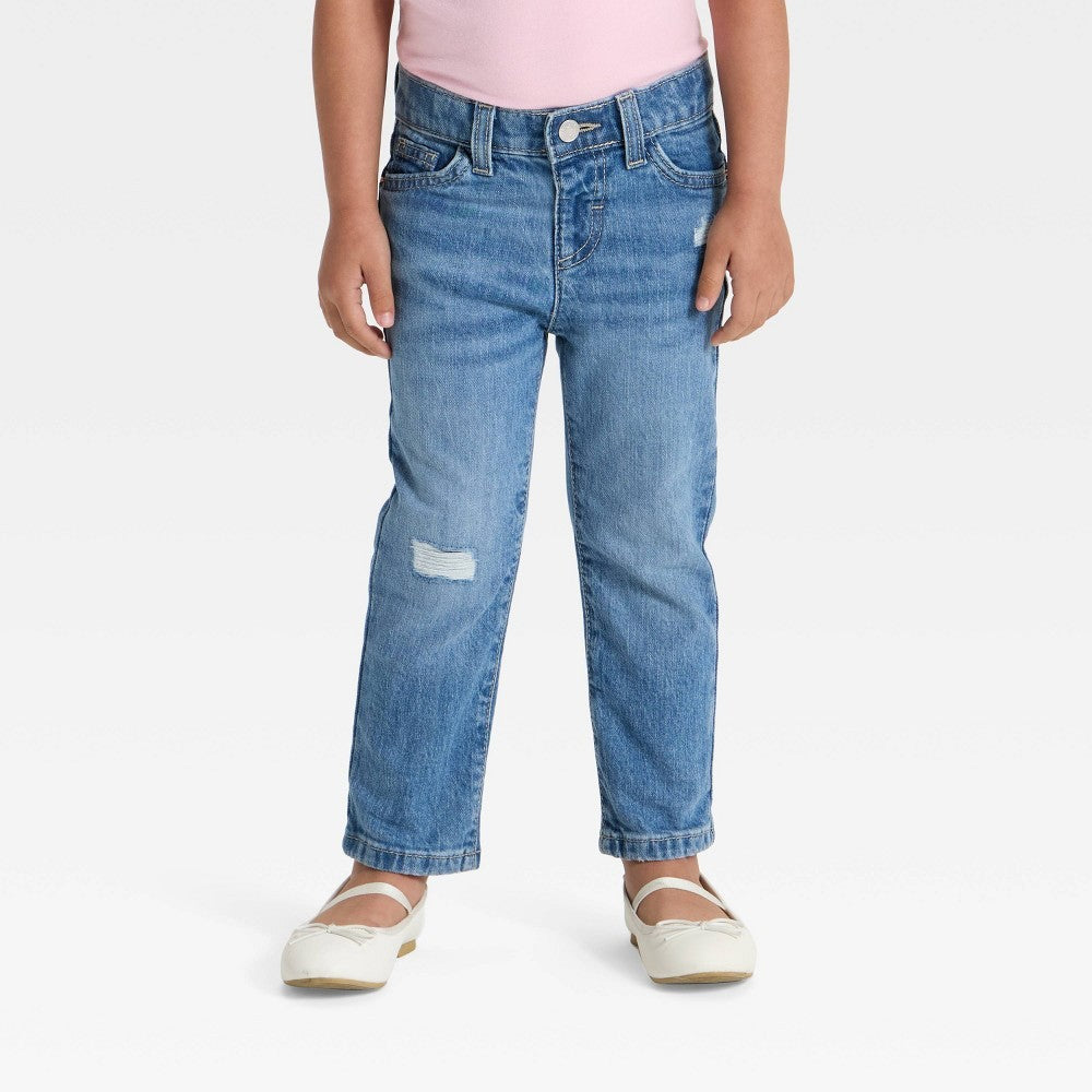 Cat & Jack Toddler Girls' Distressed Denim Pants 5T