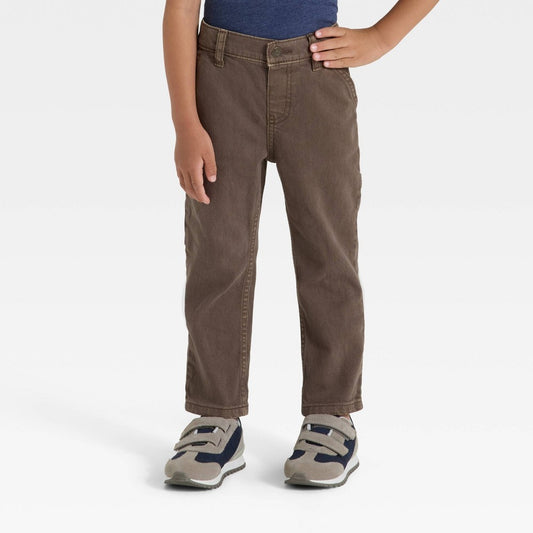 Cat & Jack Toddler Boys' Carpenter Denim Pants Brown 4T