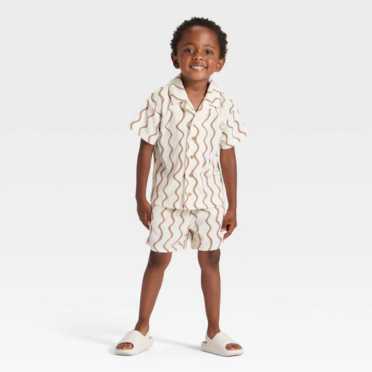 Grayson Mini Toddler Boys' Shirt and Shorts Set 5T Brown