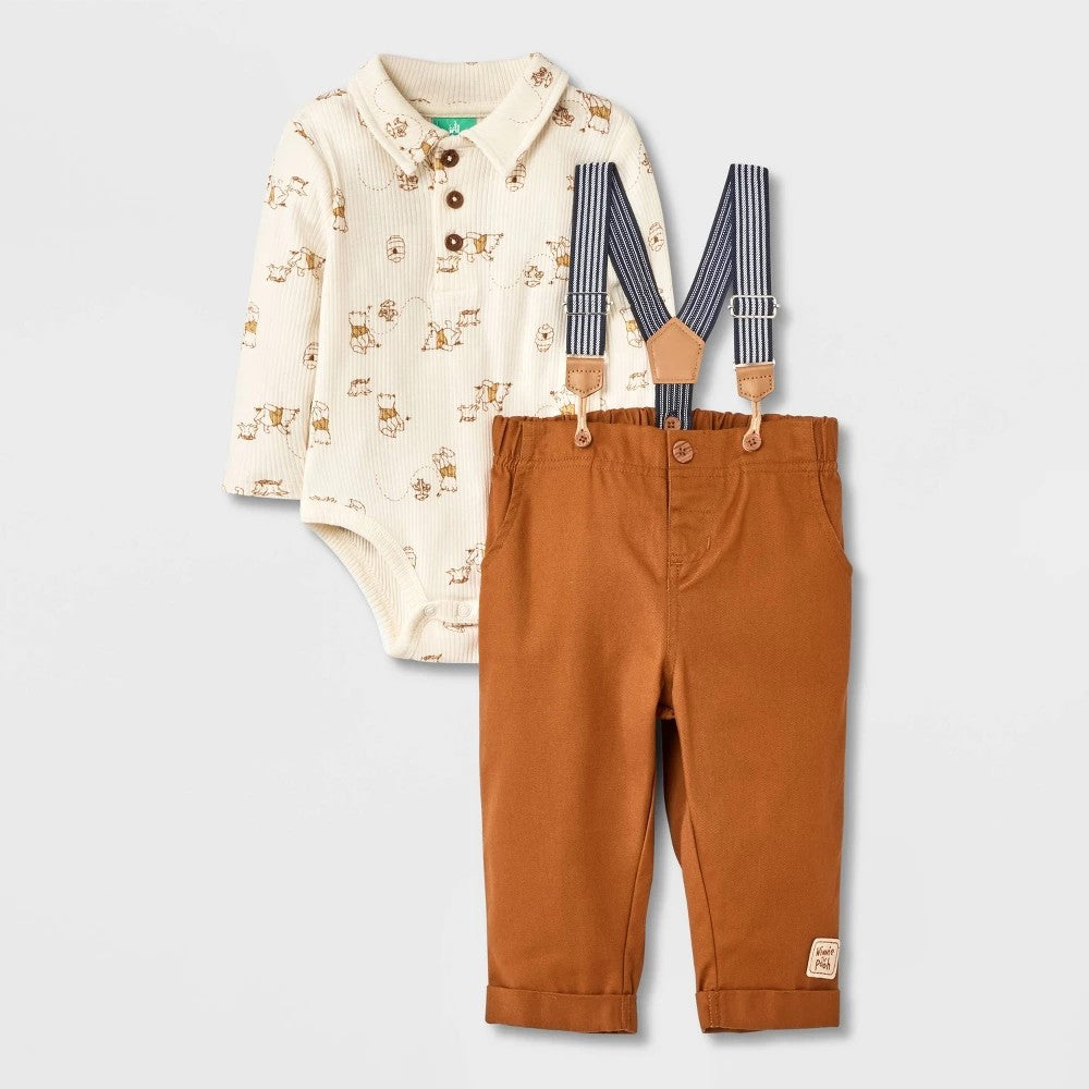 Winnie The Pooh Bodysuit & Pants Set, Brown 3-6M boys