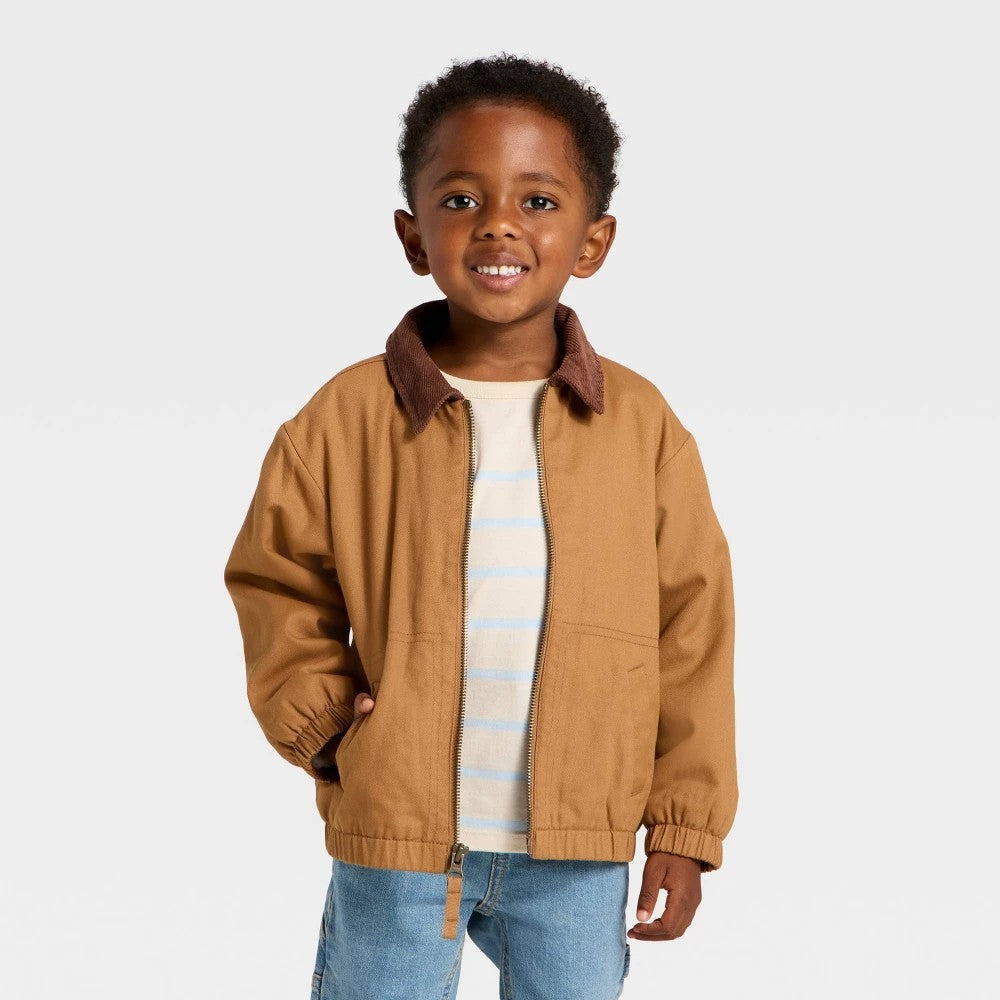 Cat & Jack Toddler Boys' Workwear Jacket Brown 5T