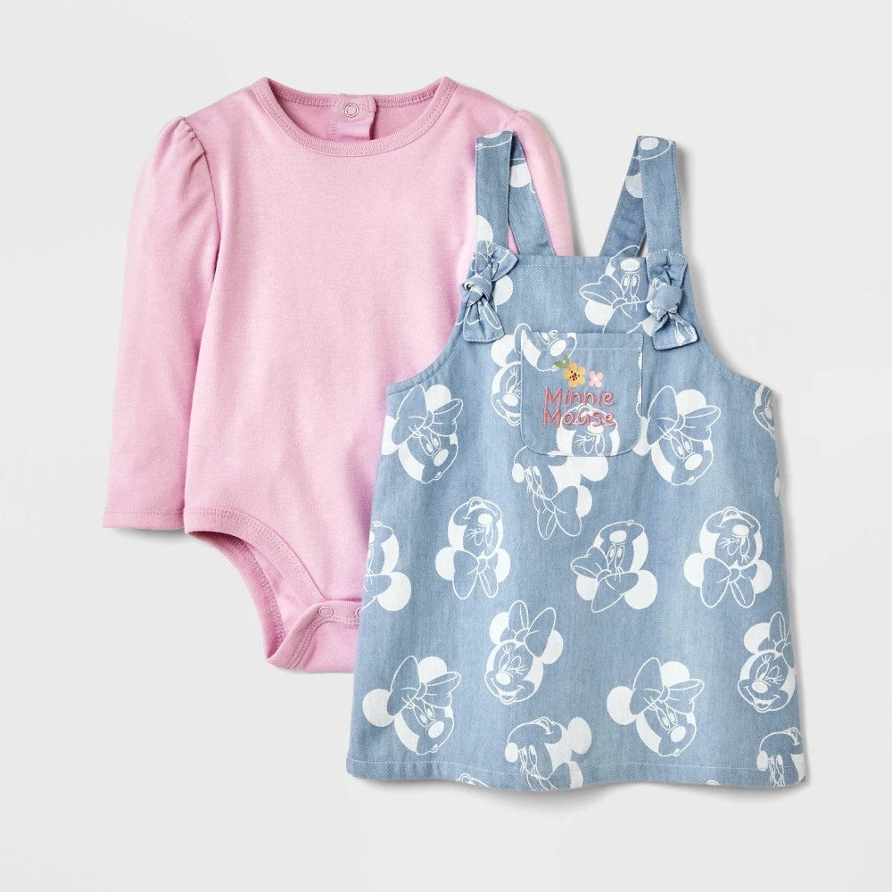 Disney Mickey Mouse Minnie Bodysuit & Dress Set 18M girl