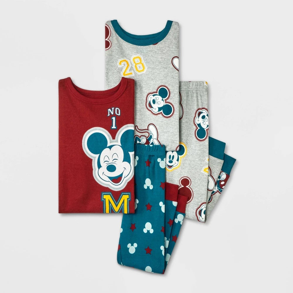 Mickey Mouse & Friends Toddler Boys' 4pc Pajama Set 12M