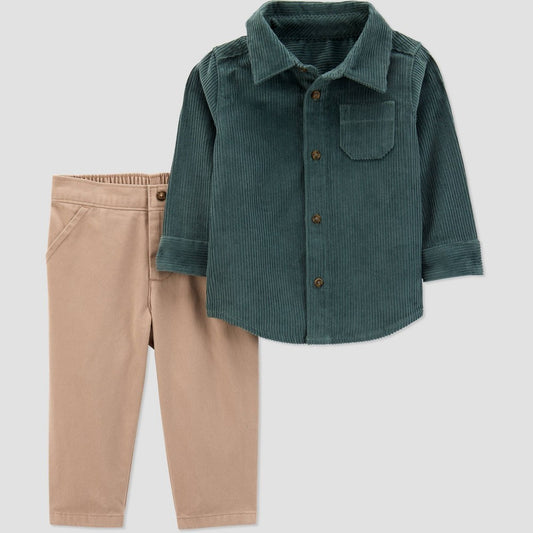 Carter's Just One You Baby Boys' 2pc Outfit 12M Green Khaki