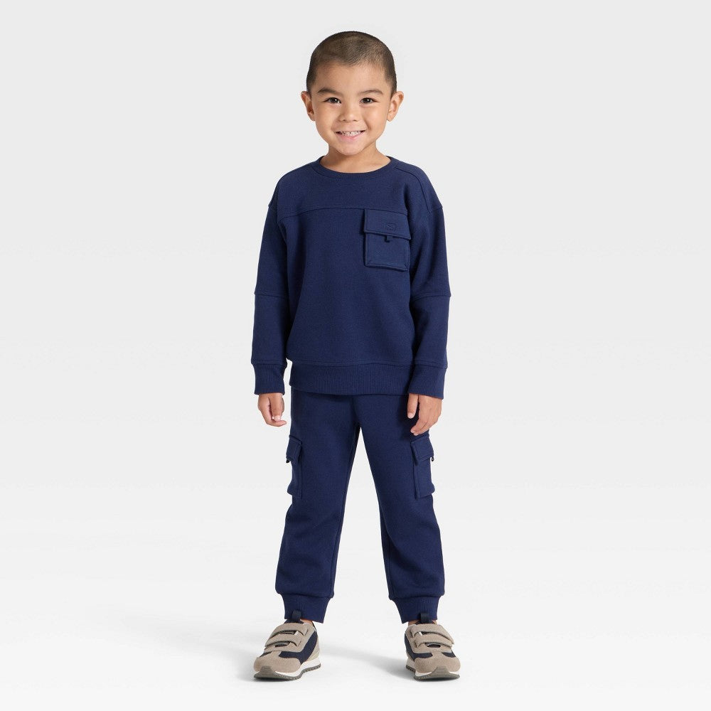 Cat & Jack Boys' Navy Blue Sweatshirt and Joggers 5T