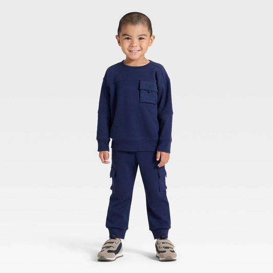 Cat & Jack Boys' Navy Blue Sweatshirt and Joggers 5T