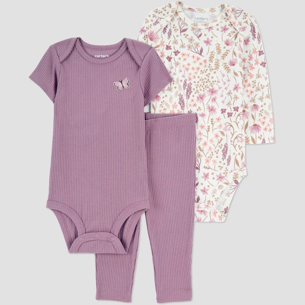 Carter's Just One You Baby Girls' 3pc Floral Set - 3M