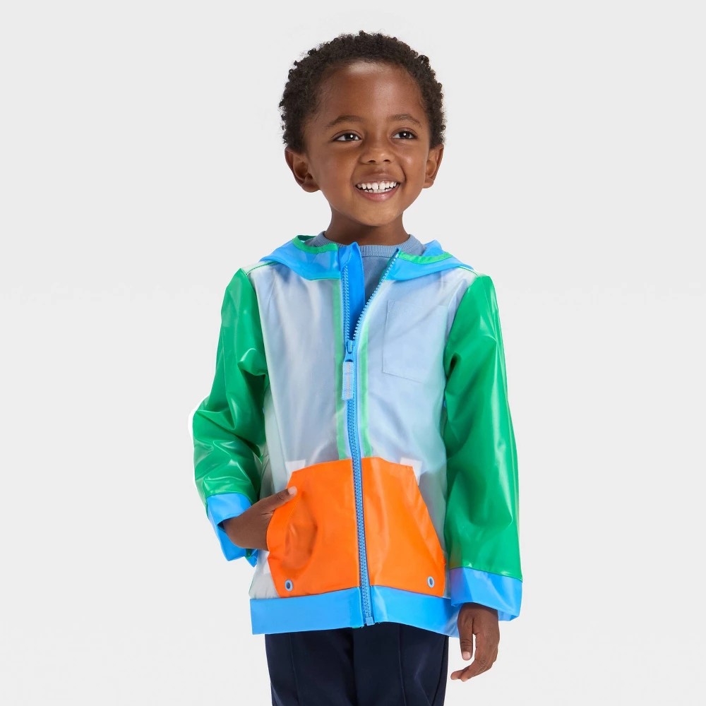 Cat & Jack Toddler Boys' Colorblock Rain Jacket 18M