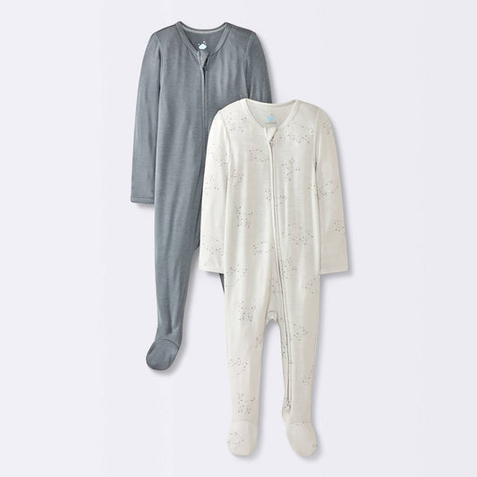 Cloud Island Baby Boys' Sleep N' Play Pajamas 6-9M Gray