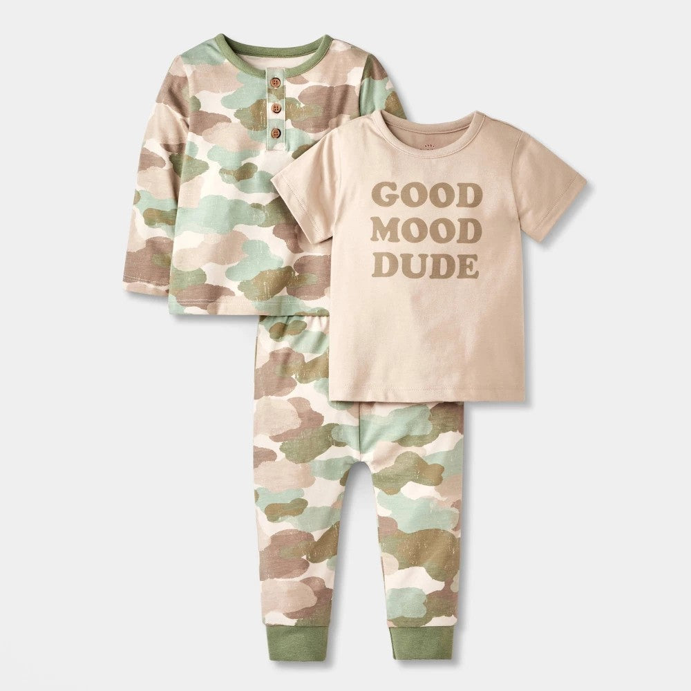 Cat & Jack Baby Boys' Camo Top & Bottom Set 0-3M