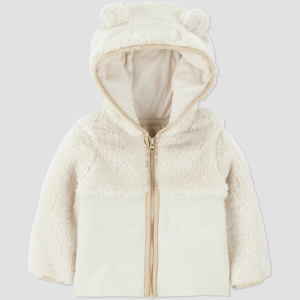 Carter's Baby boys Puffer Jacket, Newborn Cream