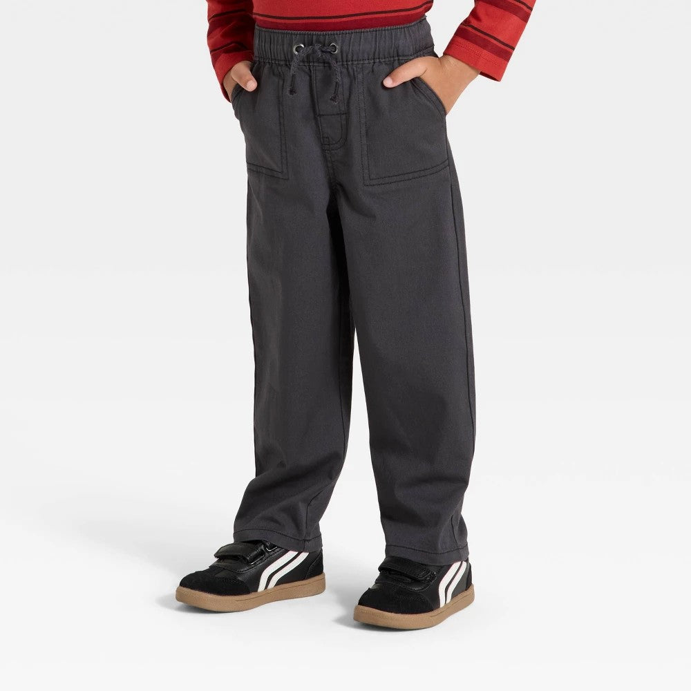 Cat & Jack Toddler Boys' Wide Leg Pants Charcoal Gray 2T