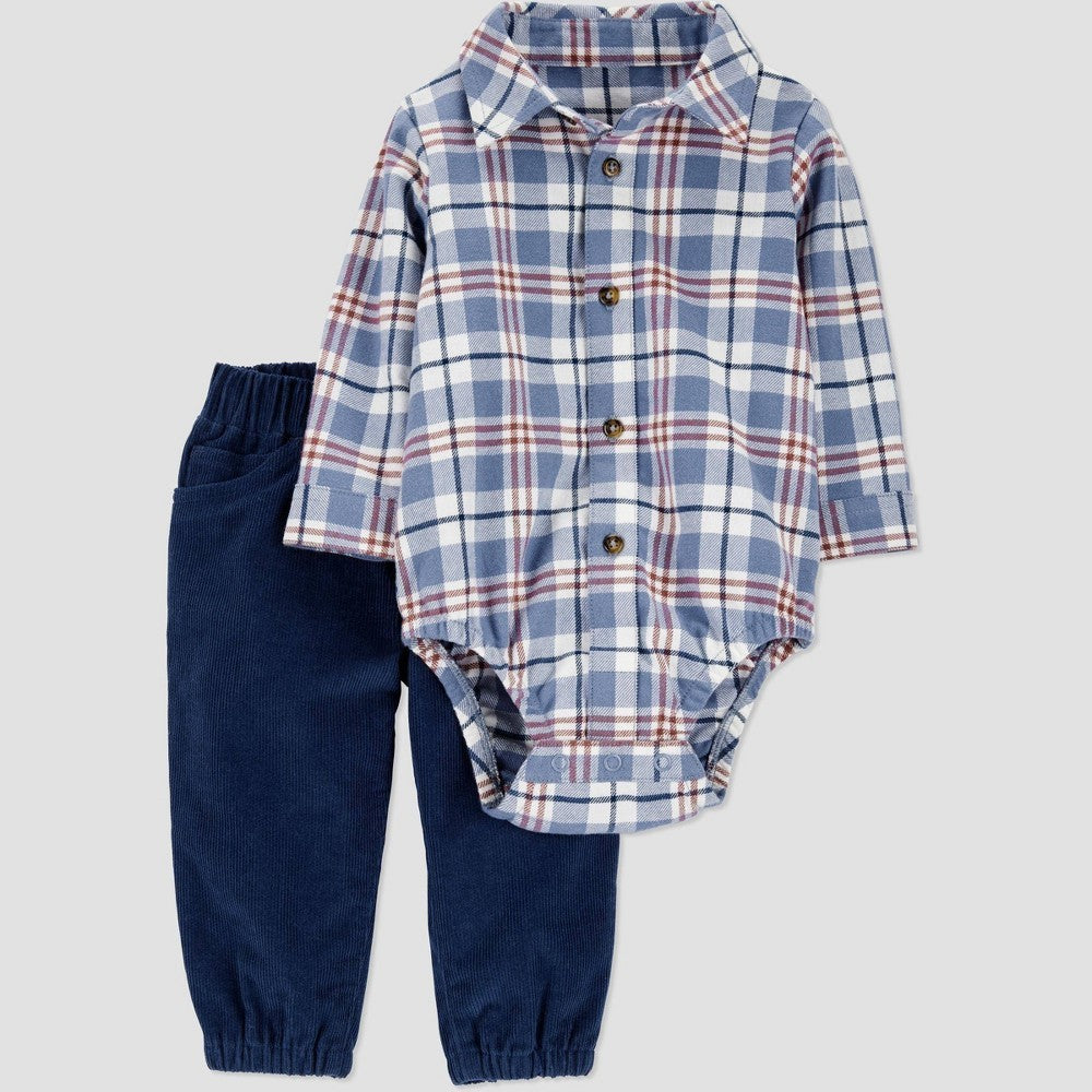 Carter's Baby Boys' 2pc Plaid Bodysuit and Pants Set 3M