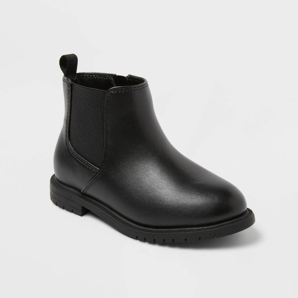 Toddler Tanner Chelsea Ankle Boots - Cat & Jack™ Black 6T: Zipper Closure, Flexible Outsole - Girl
