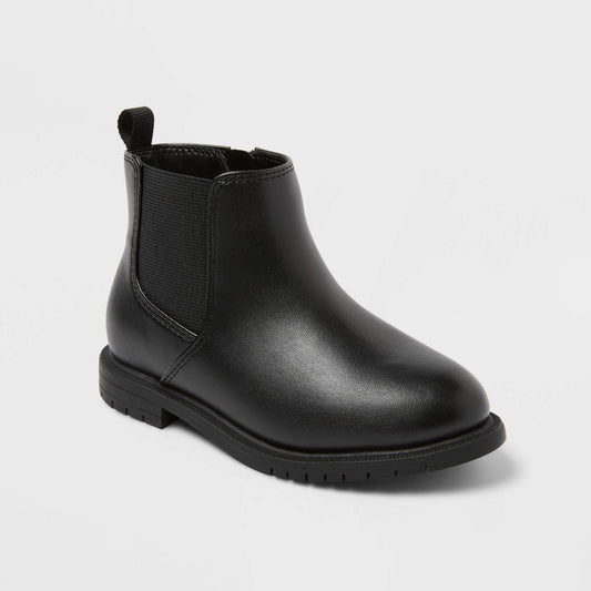 Toddler Tanner Chelsea Ankle Boots - Cat & Jack™ Black 6T: Zipper Closure, Flexible Outsole - Girl