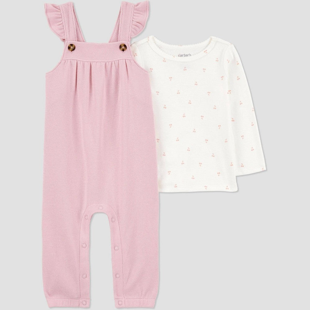 Carter's Just One You Cherry Ruffle Jumper Set 18M Pink girl