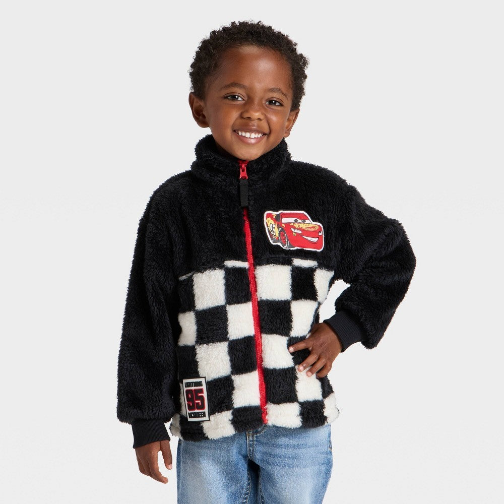 Disney Cars Lightning McQueen Zip-up Sweater Black 3T boys