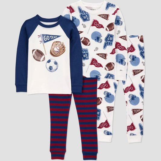 Carter's Toddler Boys' 4pc Sports Pajama Set 12M
