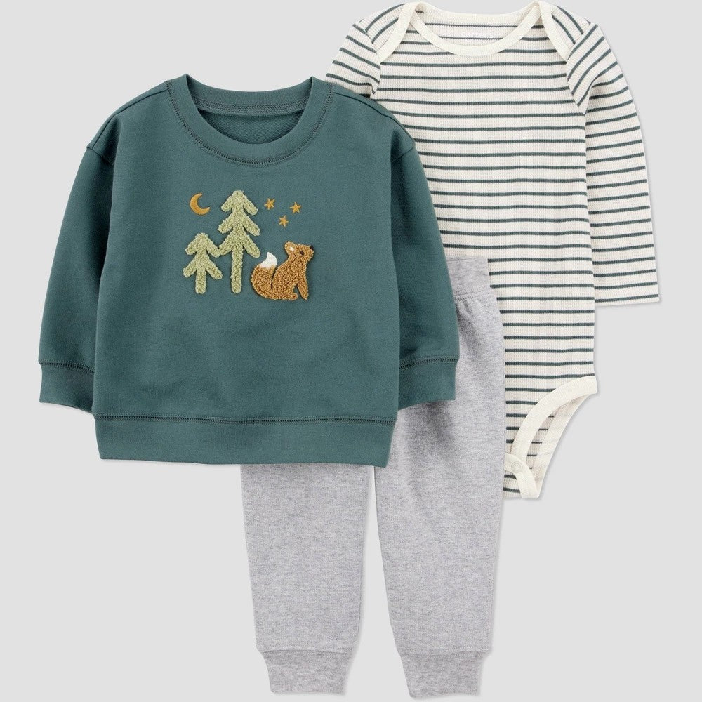 Carter's Baby Boys' 3pc Scenic Set - Green Newborn