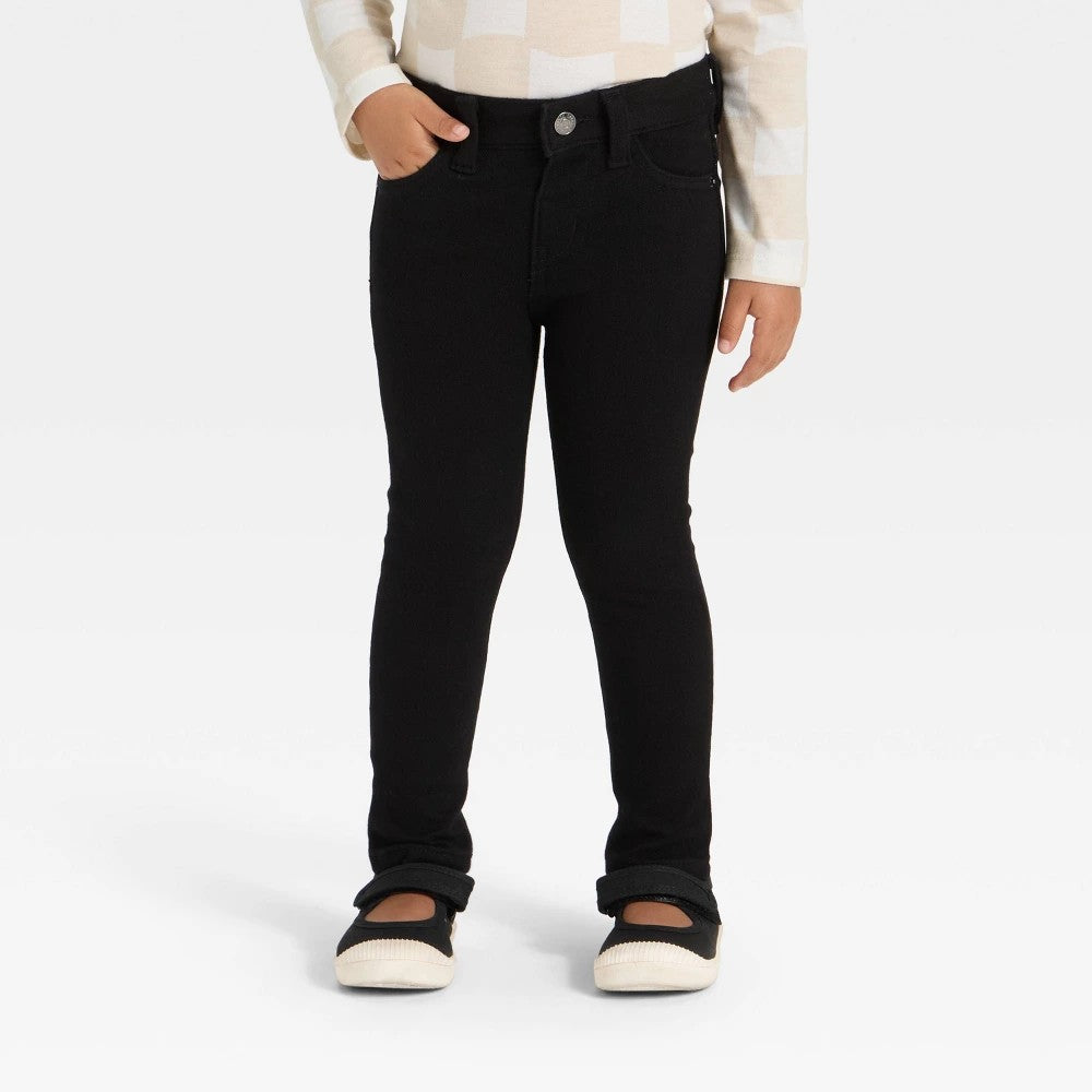 Cat & Jack Toddler Girls' Denim Jeggings Black 5T