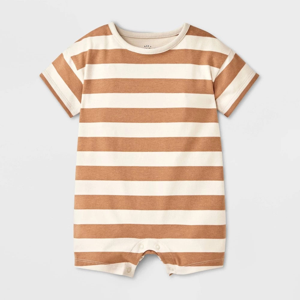 Cat & Jack Baby Boys' Striped Romper Tan 18M