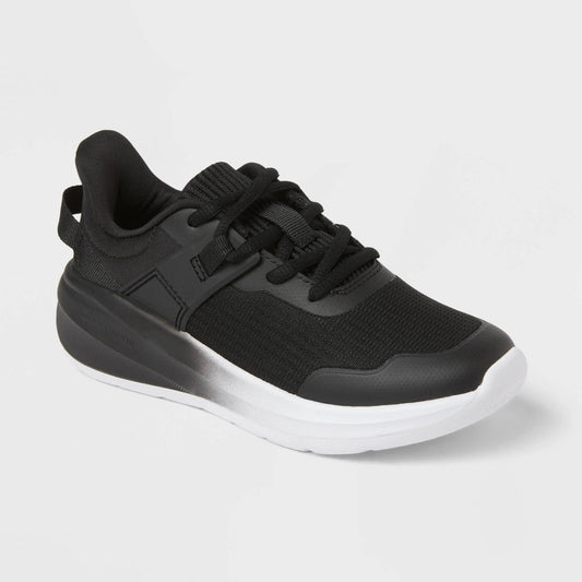 All In Motion Girls' Ira Lace-up Machine Washable Performance Sneakers Black 4