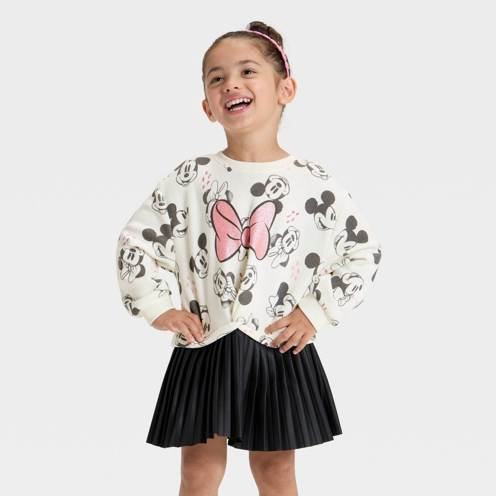 Disney Minnie Mouse Toddler Girls' Leather Dress Heather Gray 3T