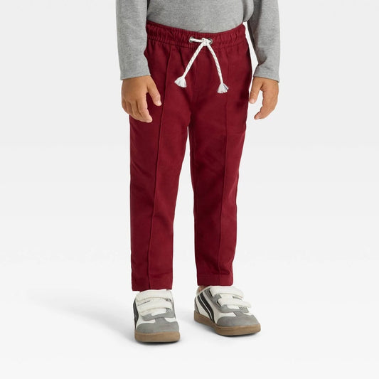 Cat & Jack Toddler Boys' Tapered Pants Maroon 4T