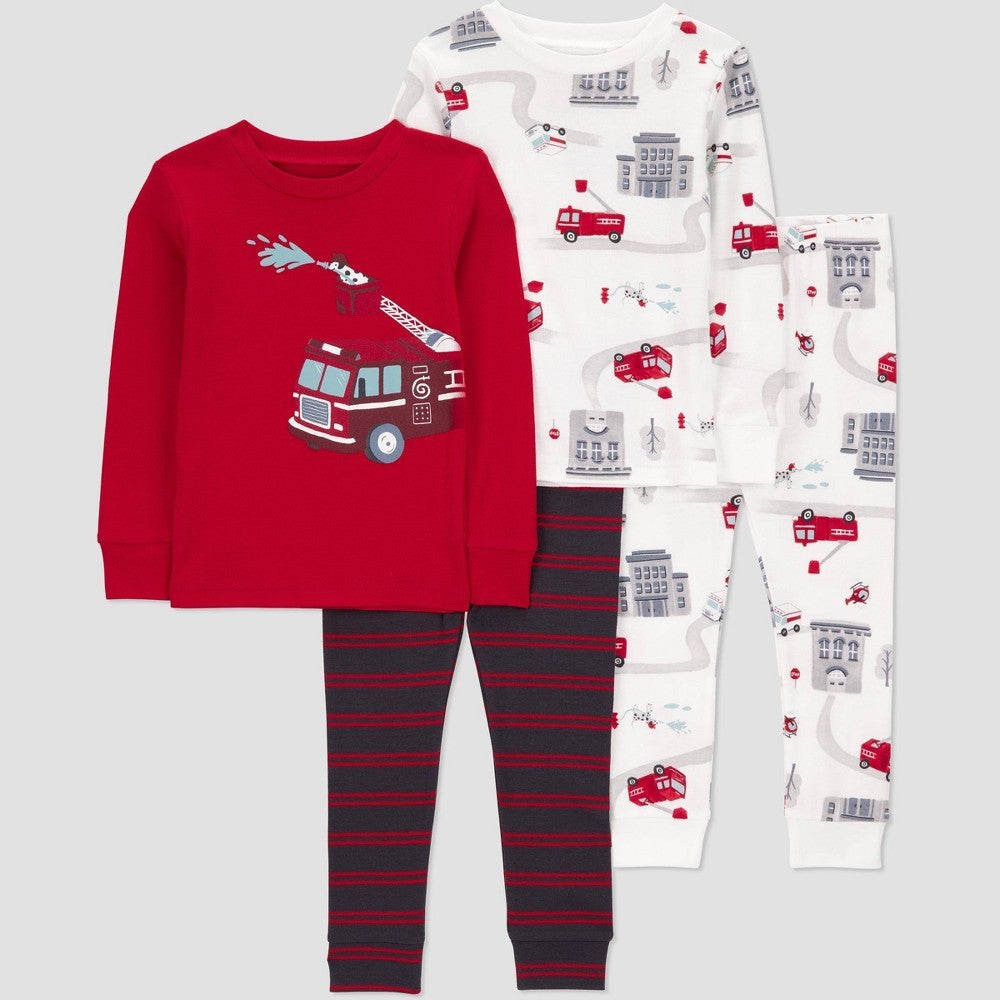 Carter's Toddler Boys' 4pc Fire Truck Pajamas - 2T
