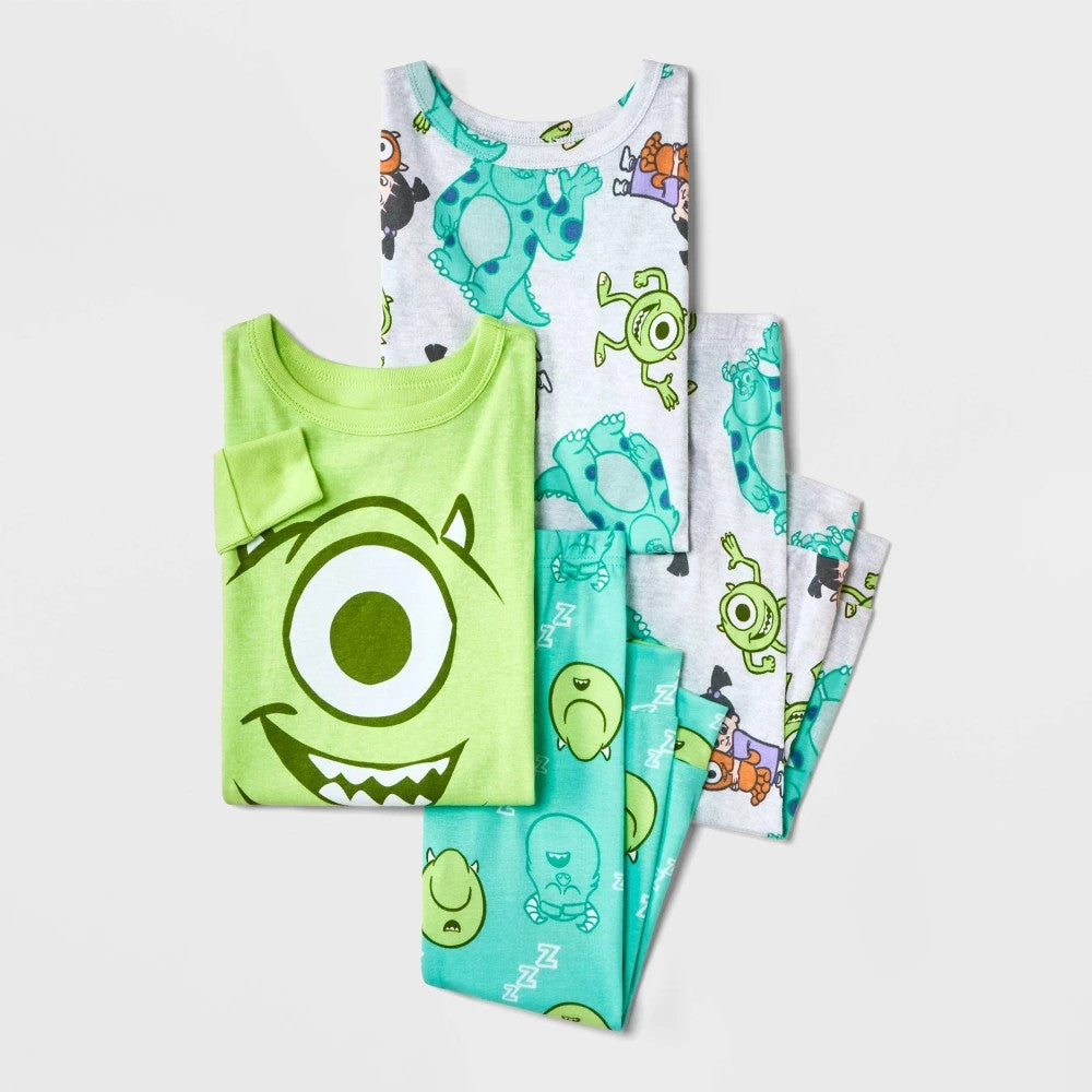 Monsters Inc Toddler Boys' 4pc Cotton Pajama Set 5T