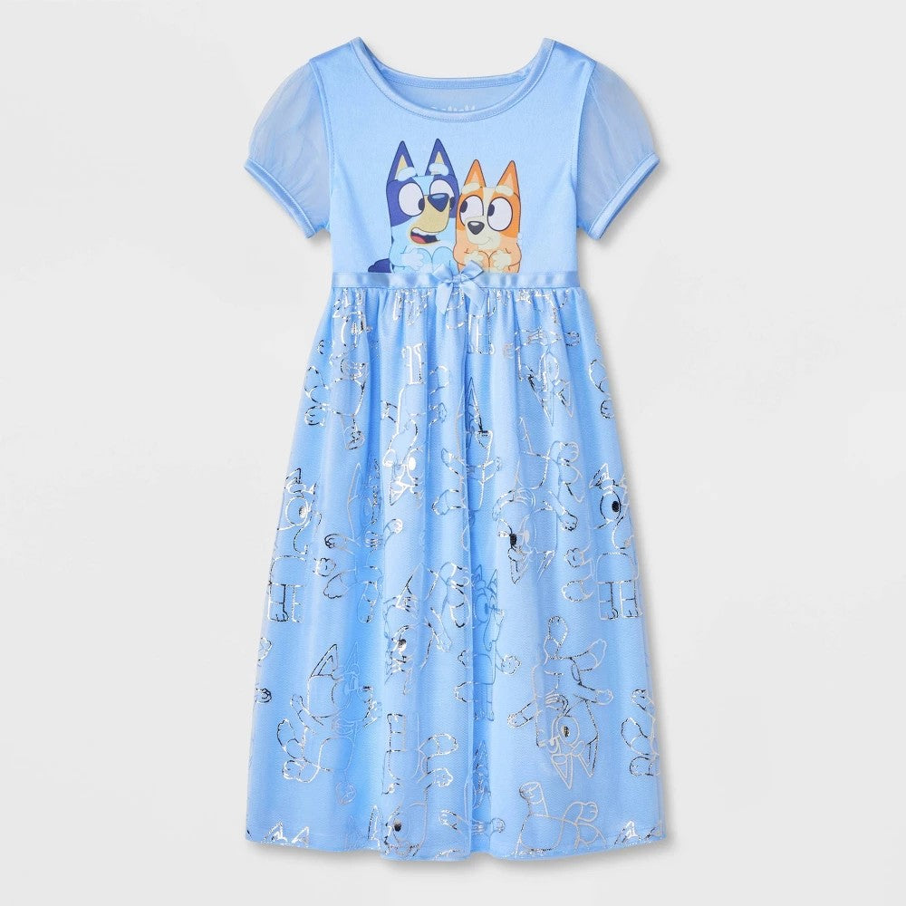 Bluey Toddler Girls' Fantasy NightGown Blue, Size 2T
