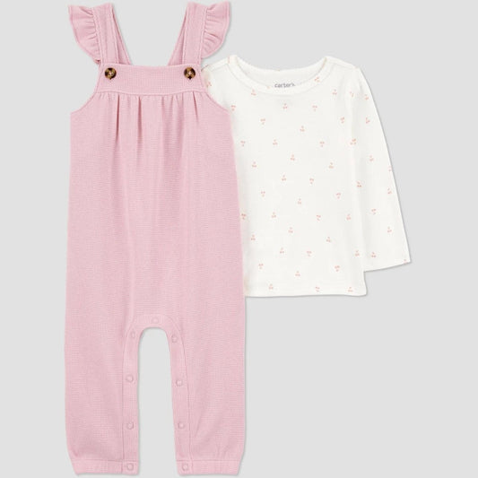 Carter's Baby Girls' Cherry Ruffle Jumper Set 12M Pink