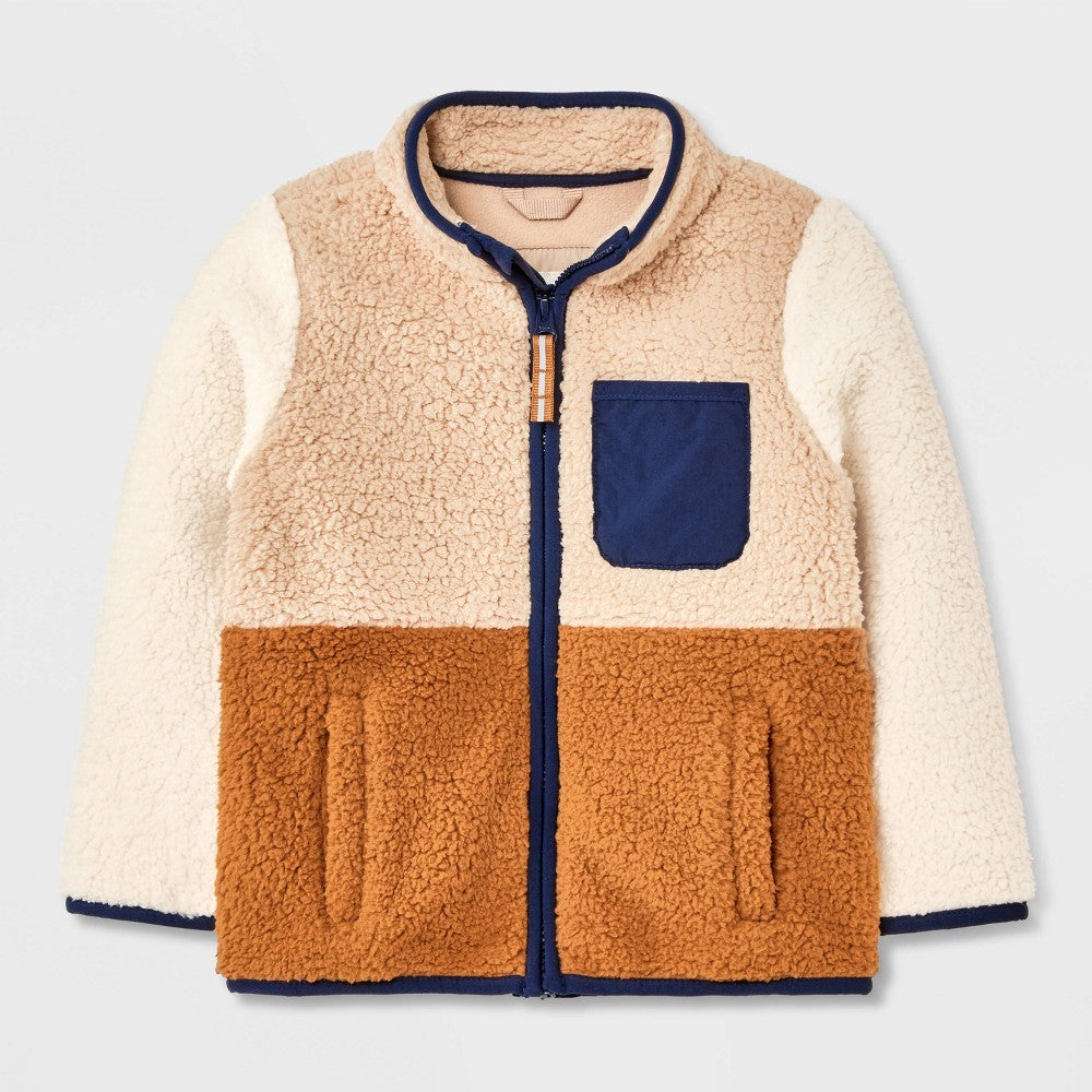 Cat & Jack Toddler Boys' Fleece Jacket Brown 5T