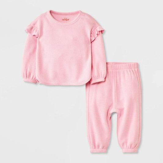 Cat & Jack Baby Girls' 2pc Thermal Set Pink 18M