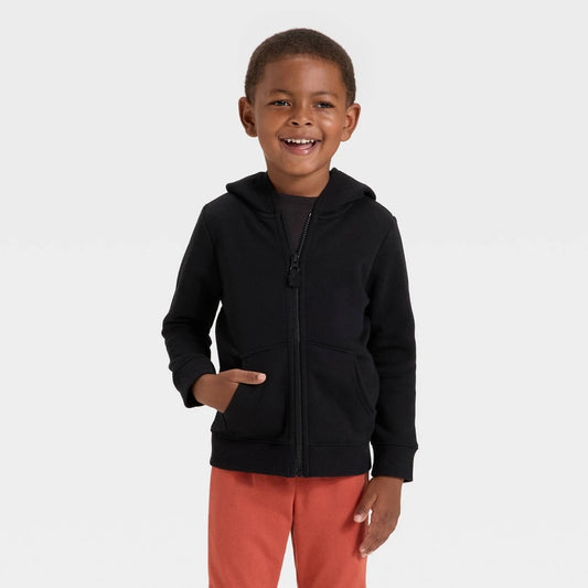 Cat & Jack Toddler Boys' Fleece Zip-Up Hoodie 18M Black