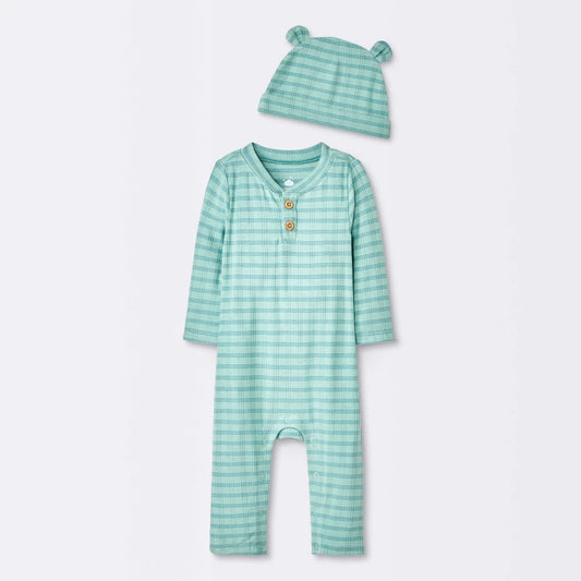 Cloud Island Baby Boys' Checkered Romper & Hat 0-3M