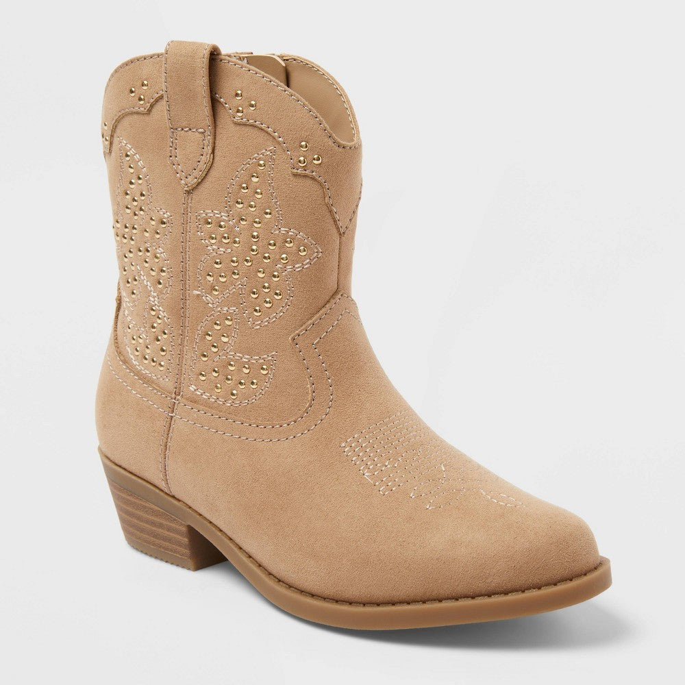 Art Class Elma Studded Western Boots Tan Size 3 girl