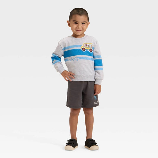 Ms. Rachel Toddler Boys' Bus Sweatshirt & Shorts Set 5T