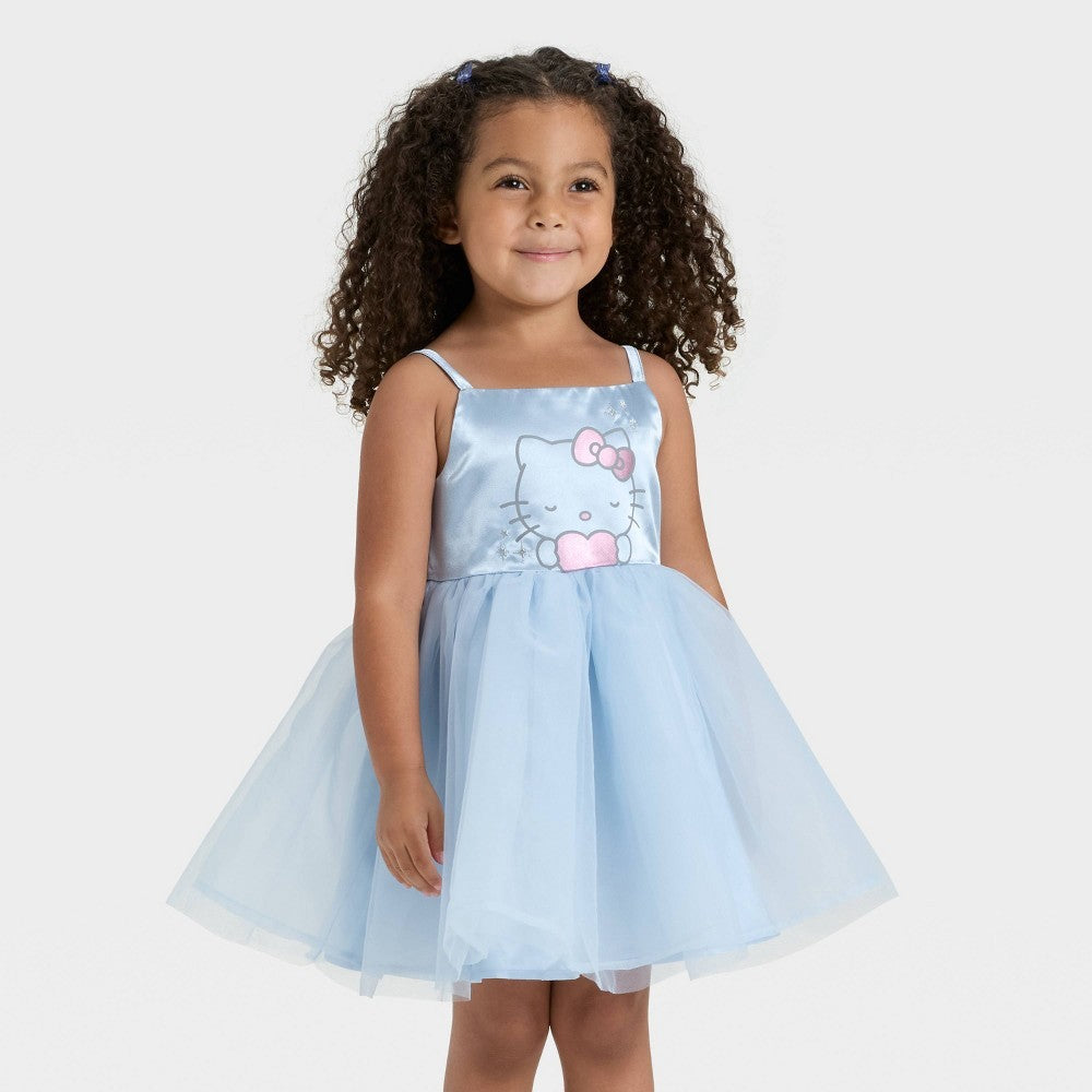 Sanrio Hello Kitty Tulle Dress for Toddler Girls, Blue 2T