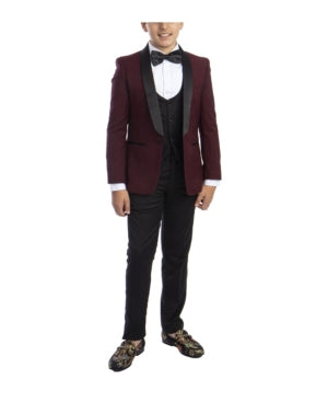 Perry Ellis Boys' Slim Fit Shawl Tuxedo Set, 5pc Size 18 boys